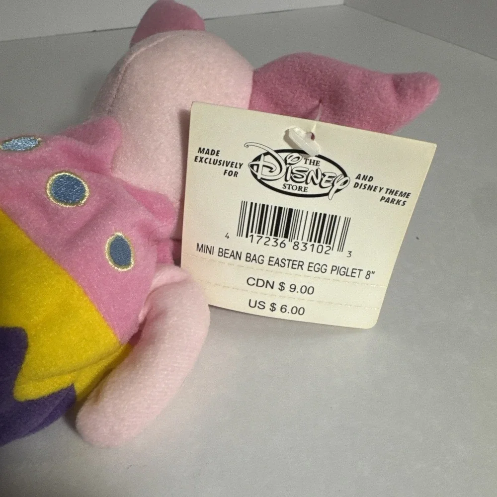 The Disney Store Easter Bunny Pooh Egg Piglet Mini Bean Bag Plush‎ Beanie Vtg